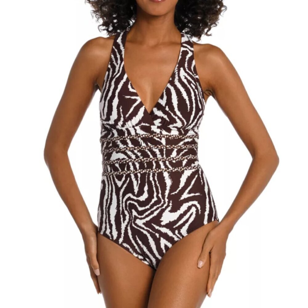 La Blanca 'Fierce Lines' Multi-Strap Cross-Back One-Piece Swimsuit, Java